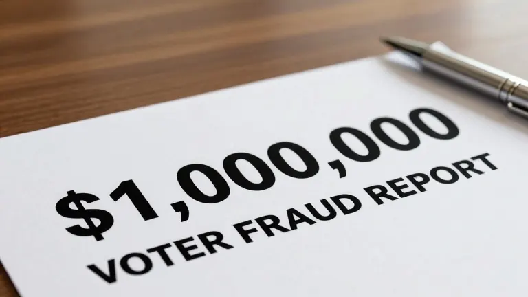 Illustration for: Trump sets $1 million payout for proven voter fraud